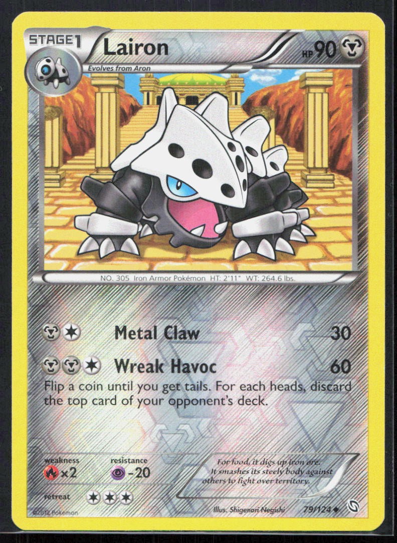 Lairon 79/124 Uncommon Pokemon TCG Dragons Exalted Reverse Holo LP 2012
