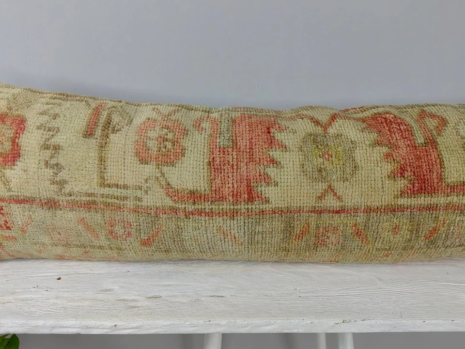 Funda de almohada Kilim turco 12x48 - tiro lumbar largo - cojín boho vintage Foto 3 de 4