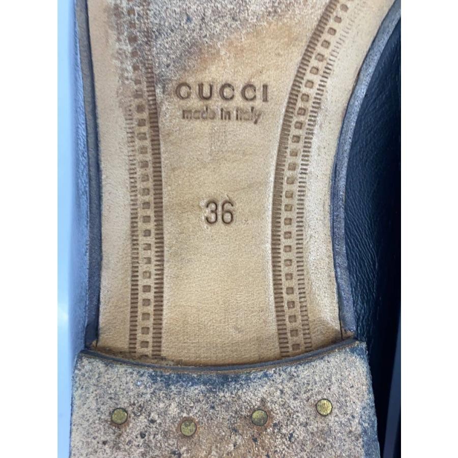 GUCCI Golf Hardware Leather Loafers Dress Shoes Size:36/JP:23 Black 141128K Auth thumbnail 5
