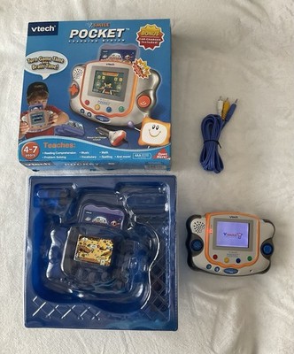 VTech V.Smile Pocket Learning System w/Box AV Cable For Parts Or Repair READ