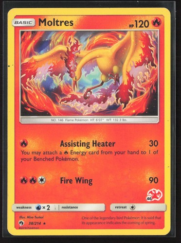 Moltres 38/214 Rare Lost Thunder Pokemon Lightly Played