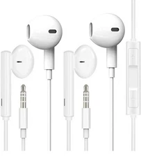 [2 Pack]Aux Earbuds/Earphones, 3.5mm Wired Headphones Noise Isolating Earphone