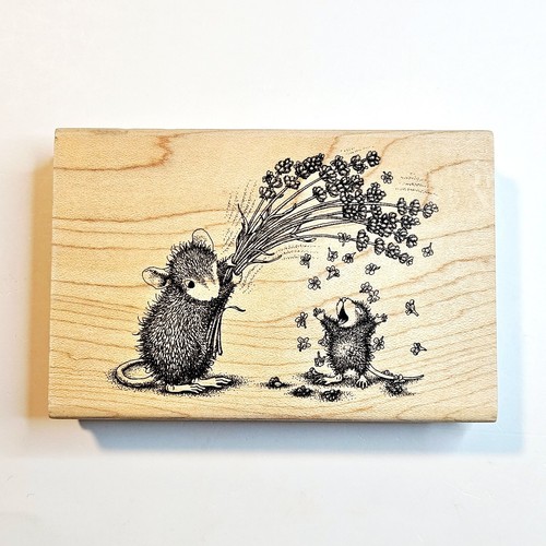 FLOWER SHOWER House Mouse Rubber Stamp Spellbinders HMW011 Happy Dance Joy pb11