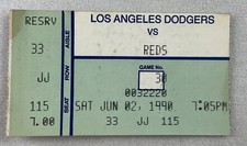MLB 1990 06/02 Cincinnati Reds at LA Dodgers Ticket-Paul O’Neil 2-HRs