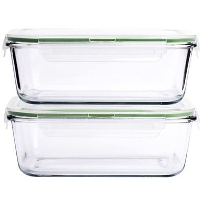 63 Oz 2 Pcs Large Glass Food Storage Containers 8 Cups Family Size Set Baking...