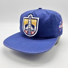 Buzz Aldrin NASA Hat Cap Snapback Blue Space Shuttle Patch Embroidered Apollo
