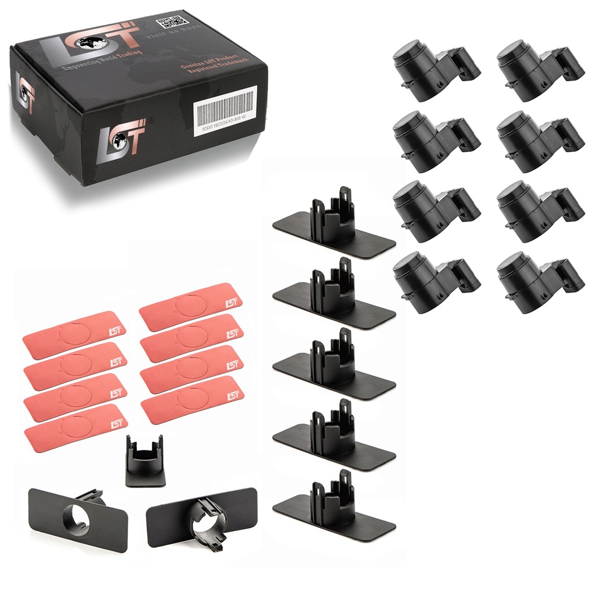 8X PDC Ultrasonic Sensor Parking Aid Bracket Front Rear For BMW E90 E92 E93