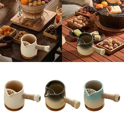 580ml Keramik Teekanne Teekocher zum Kochen von heißem Wasser Teeei für Camping