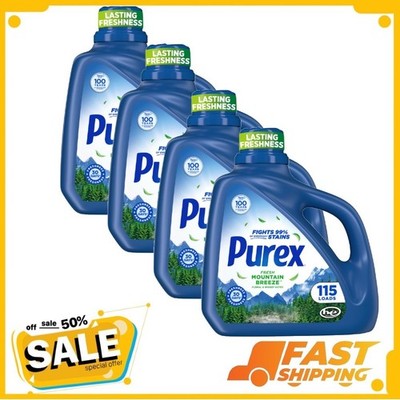 ( 4 Pack ) Purex Fresh Mountain Breeze Liquid Detergent, 150 fl oz, 115 loads