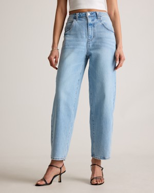 Quince Women Bella Stretch Barrel Jeans Blue 30