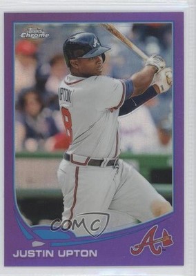 2013 Topps Chrome Retail Purple Refractor Justin Upton #143 e5r