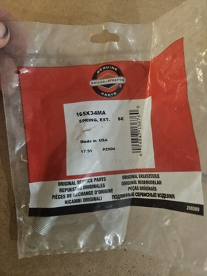 #ad Briggs And Stratton Spring 165x34ma $14.99