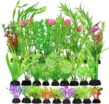 30Pcs Aquarium Plants, Green Fish Tank Plants, Artificial Aquarium Fish Tant ...