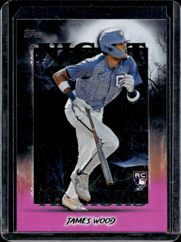 2025 Topps Update James Wood Night Terrors RC Pink Foil Rookie #NT-25 Nationals