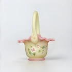 Fenton Burmese Mini Basket QVC 10th Anniversary, George And Bill Fenton