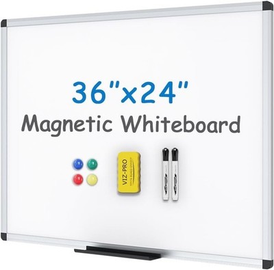 Magnetisches Whiteboard, 90 x 60 cm, inkl. Radiergummi, Marker & Magneten