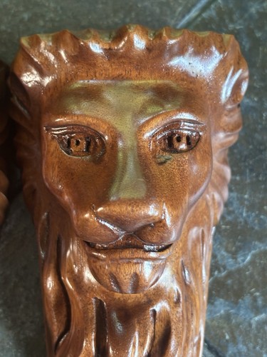Vintage Raymond Enkeboll Lion Corbels Traditional Hardwood Architecture Cherry 2 - Picture 9 of 16