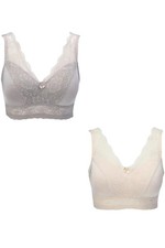 Rhonda Shear Women's 2-pack Classic Pin-Up Bra Champagne/Gray