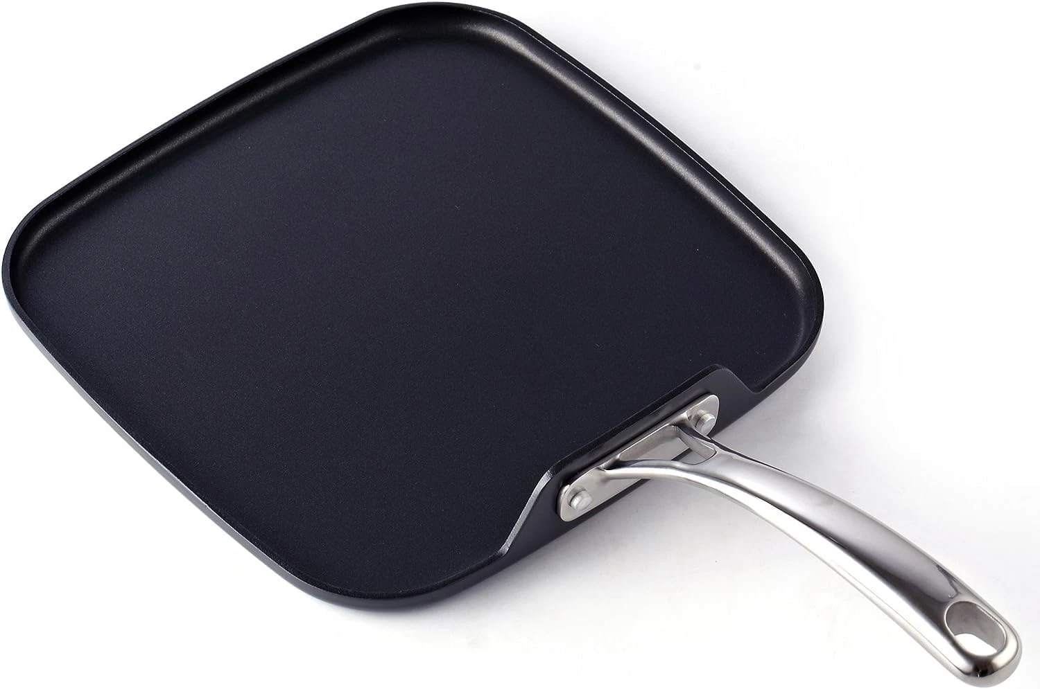Nonstick Square Griddle Pan 11 X 11-Inch, Hard Anodized Cookware Griddle Pan, Bl