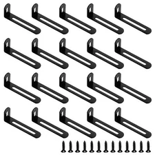 20PCS Adjustable L Brackets Heavy Duty 90 Degree Shelf Corner Braces Black