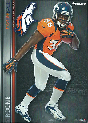 MONTEE BALL FATHEAD TRADEABLES WISCONSIN BADGERS DENVER BRONCOS STICKER 2013 #57