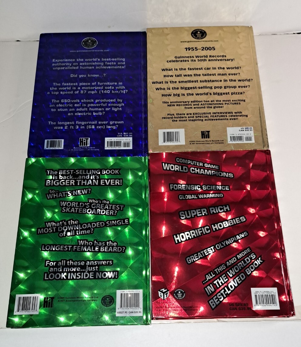 Lot of 4 - Guinness World Records - 2004, 2005, 2006, 2008 Hard