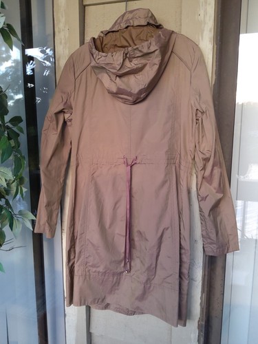 Cole Haan Women's Sz M Dress Rain Trench Coat & Removable Hood Taupe/ Baige - Picture 8 of 13