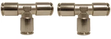 2 Air Suspension System Fittings 1/2" Air Hose Push In To 1/2" 3 Way Tee Union 