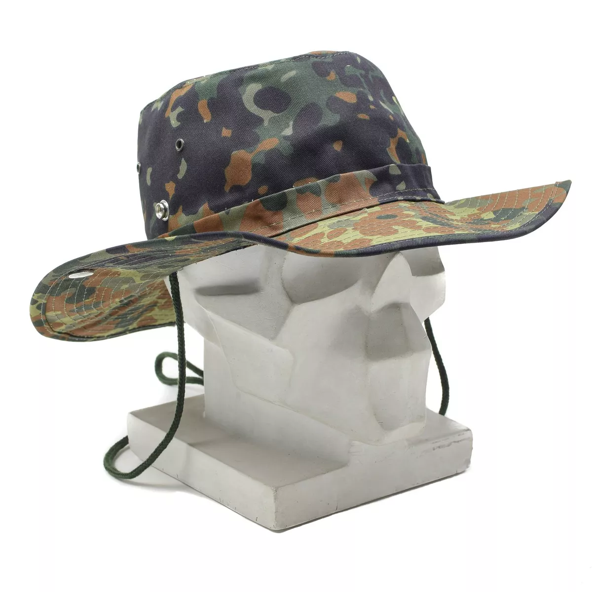 Bush Hat, BW Camo, Chin Strap, Foldable Brim 55