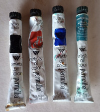 Permalba Artist Oil Color 4 Tubes Oil Paint .375fl oz