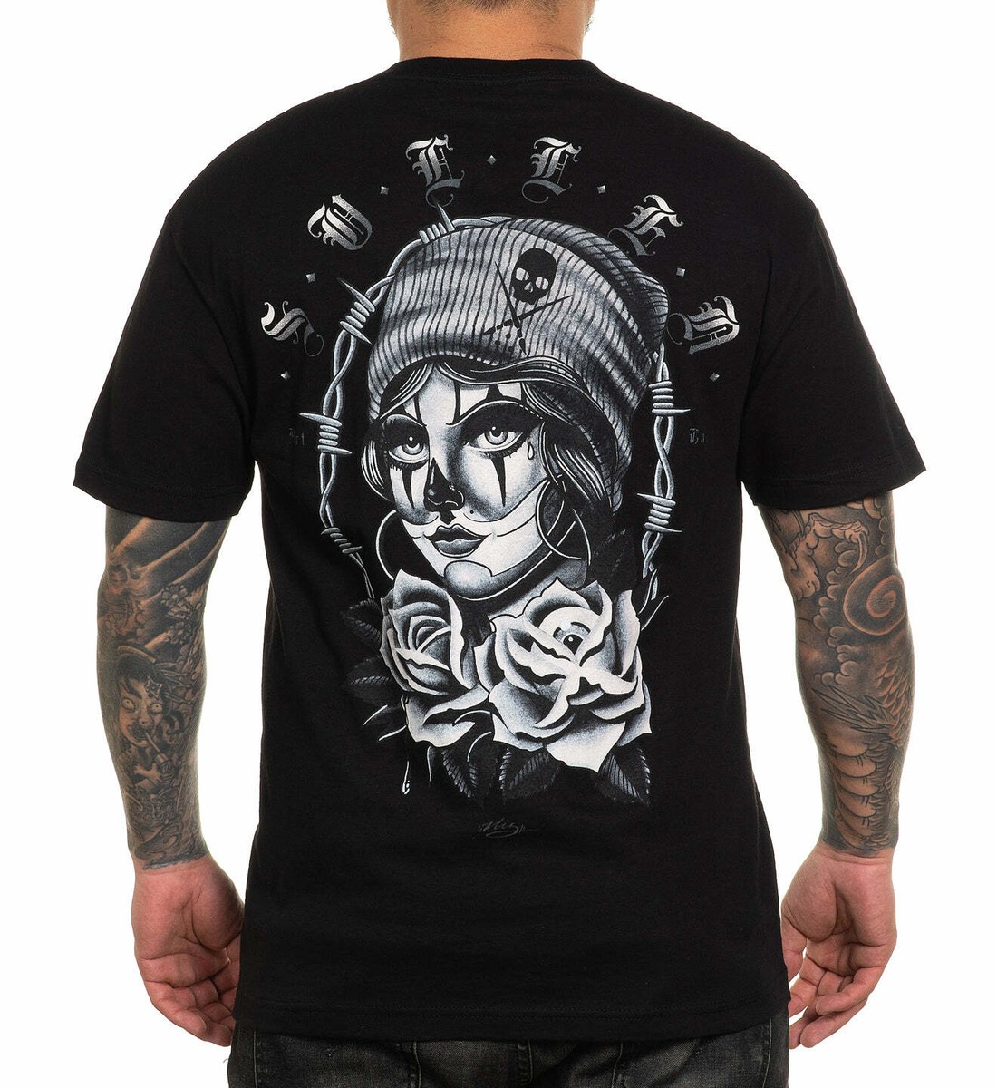 Sullen Art Collective Niz Classic Crying Clown Roses Thorns