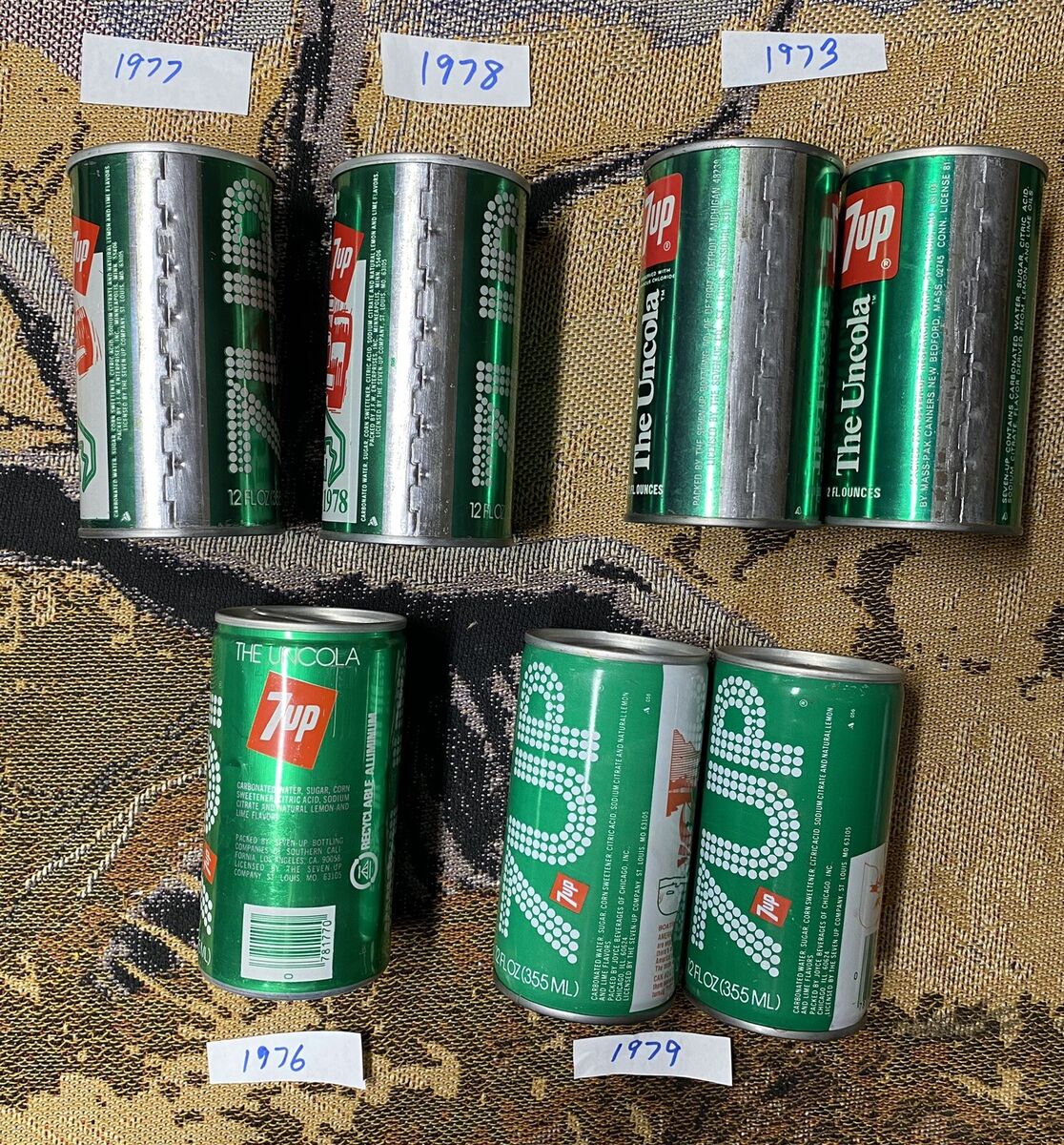 Vintage 7up Promotional Soda Pop Cans From 1970s (sold Vintage 7up Promotional Soda Pop Cans From 1970s (sold