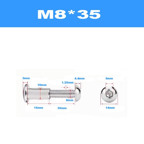 304 SS Round Head Hexagonal Locking Screw/ Furniture Bed Connecting Bolts M6-M8 - Picture 29 of 38