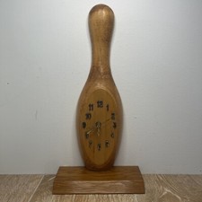 Bowling Pin Clock, Tested Made In USA, Wood