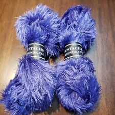 2 Hanks Skeins Friends Inc Mustachio Eyelash Yarn Purple Color 100 Grams Each