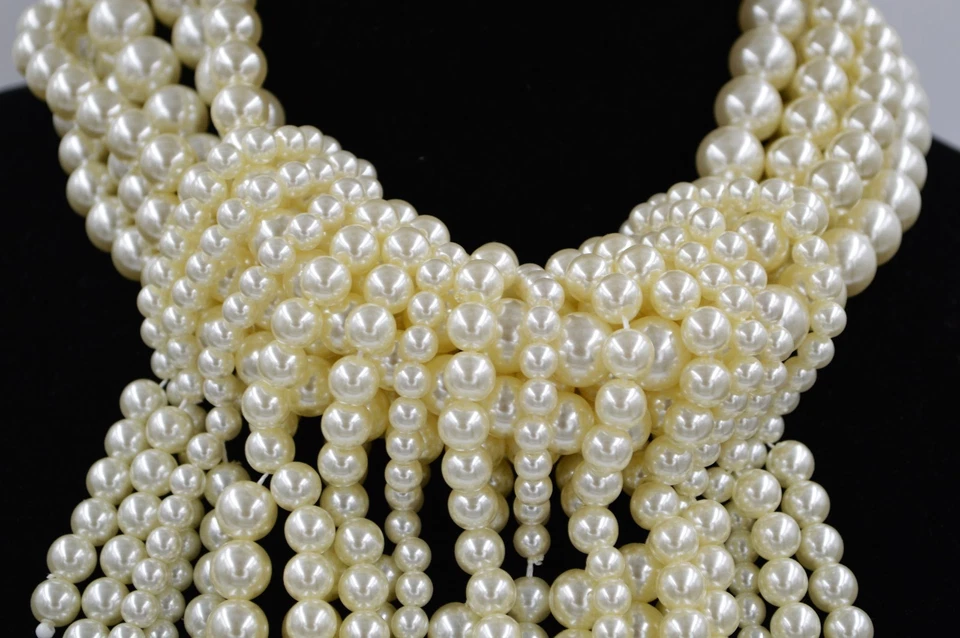 Kenneth Jay Lane KJL Cascada Perla Sin Firmar Collar Babero Iris Apfel Estilo Foto 2 de 4