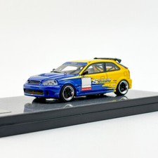 NA 1:64 Scale Yellow Spoon #95 Civic Type R EK9 Sports Model Diecast Resin Car