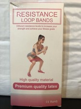 Set of 5 Latex Resistance Loop Bands Exercise Fitness  Storage Bag  NEW in Box
