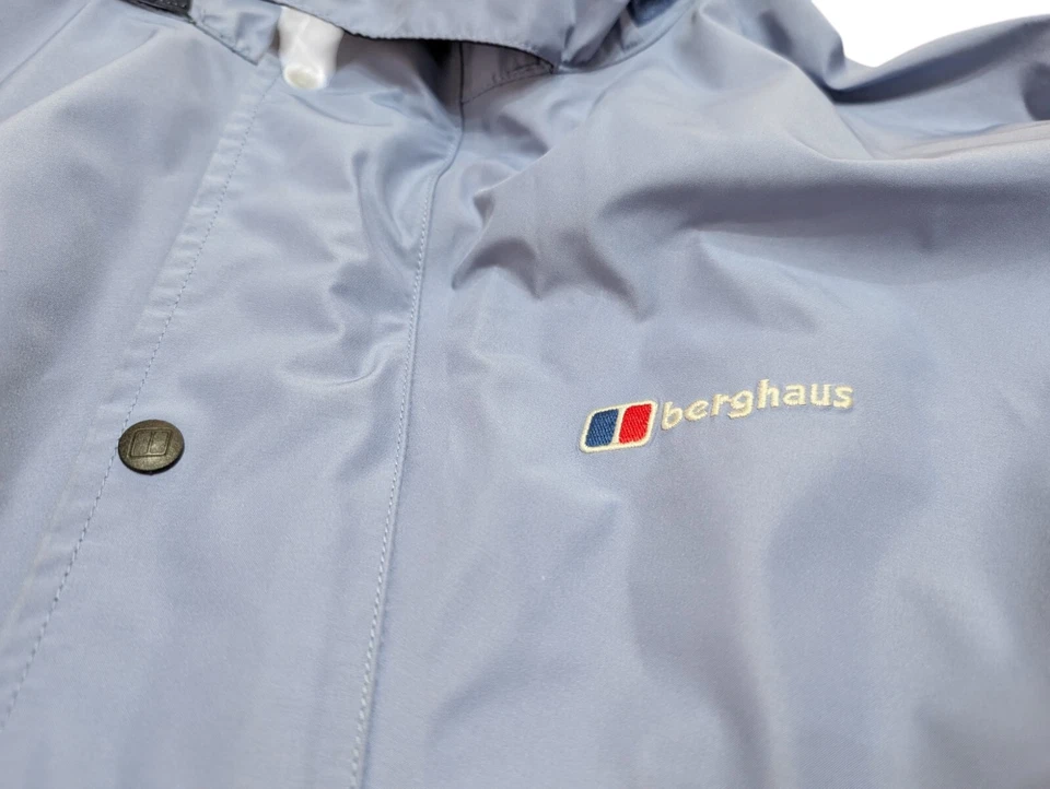 BERGHAUS Mujer Gore Tex Chaqueta de Lluvia Azul Con Capucha Reino Unido 16 Aire Libre Caminar Senderismo Foto 3 de 4