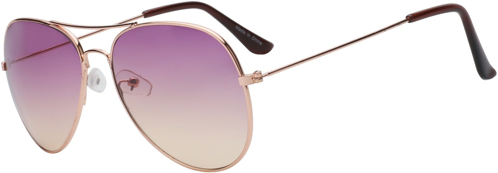 Purple-Yellow Aviator Sunglasses Gold Metal Frame 99% UVB Protection-image