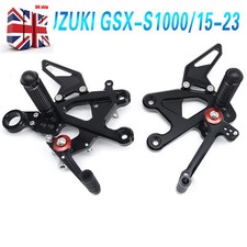 For Suzuki GSXS1000 GSX-S1000 2015-2023 22 CNC Footpegs Rearsets Pedals Black UK