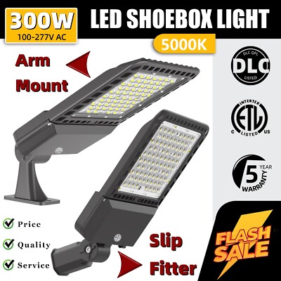 200W 300W LED Parking Lot Light Outdoor Shoebox Street Pole Commercial Area Lamp