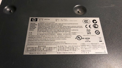 HP PROCURVE SWITCH 2510G-24 J9279A RSVLC-0509 DUAL PERSONALITY PORTS+4SFP SWITCH - Picture 3 of 4
