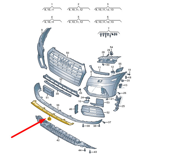 Genuine Audi Bumper Guard 80A807531RU6 for sale online eBay