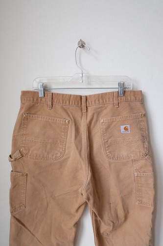 Carhartt B01 BRN Double Knee Dungaree Duck Jean 36X30 Work Distressed Brown Fade - Picture 5 of 5