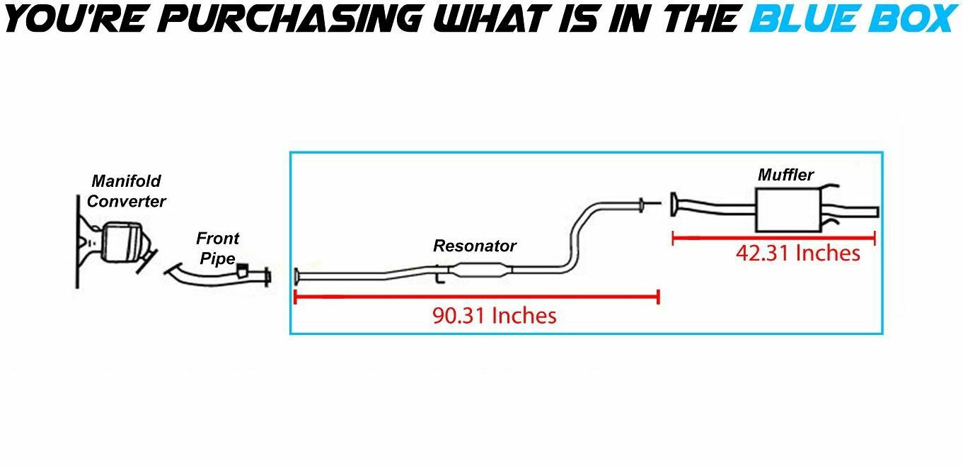 Resonator Pipe Muffler Exhaust System Kit fits 9600 Honda Civic 1.6L