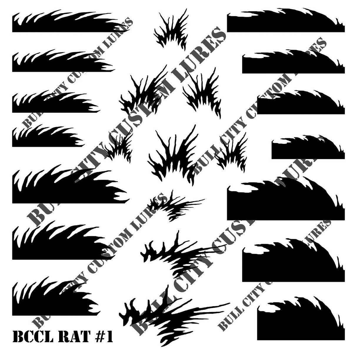 Fishing lure mylar reusable airbrush stencils custom painting scales Rat Fur #1 Fishing lure mylar reusable airbrush stencils custom painting scales Rat Fur #1