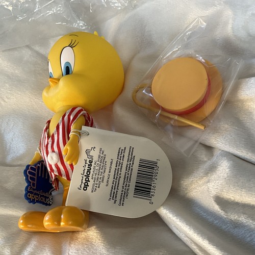 1990 Tweety Bird Applause Warner Collector Doll w HAT & Tags Vinyl Figure 6-3/4" - Picture 3 of 11