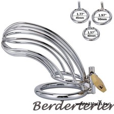 Stainless Steel Metal Male Chastity Cage Device Restraint with Lock Restrain