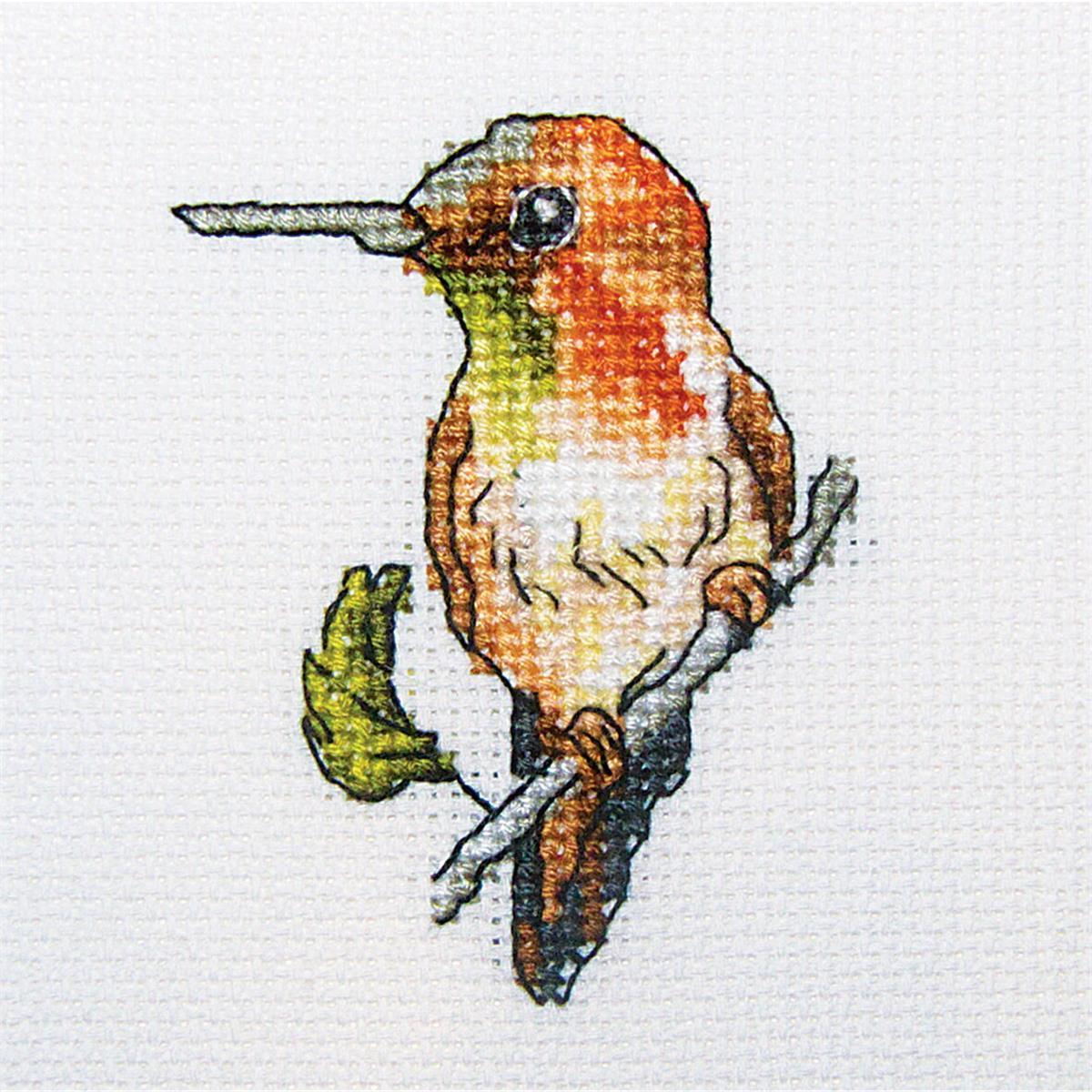 RTO counted Cross Stitch Kit ""Hummingbird"" H221, 10x10 cm, DIY